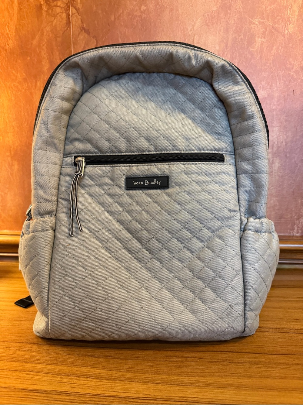 Vera Bradley Quilted Essential Backpack - Denim Gray Cotton Blend